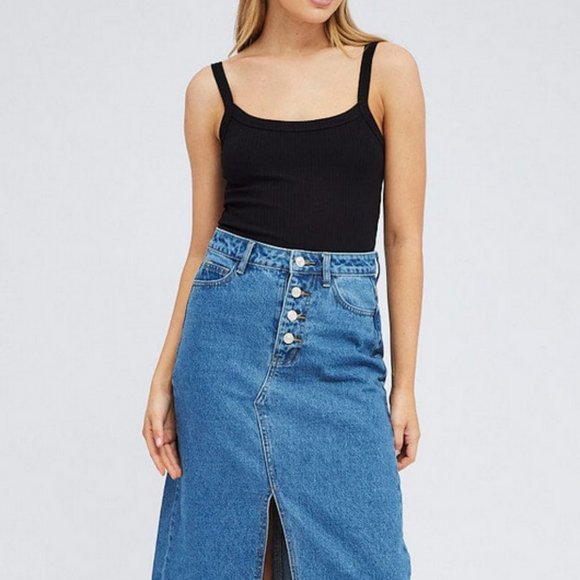 Black Singlet Top Scoop Neck - Womens - Size S - Picture 4 of 8